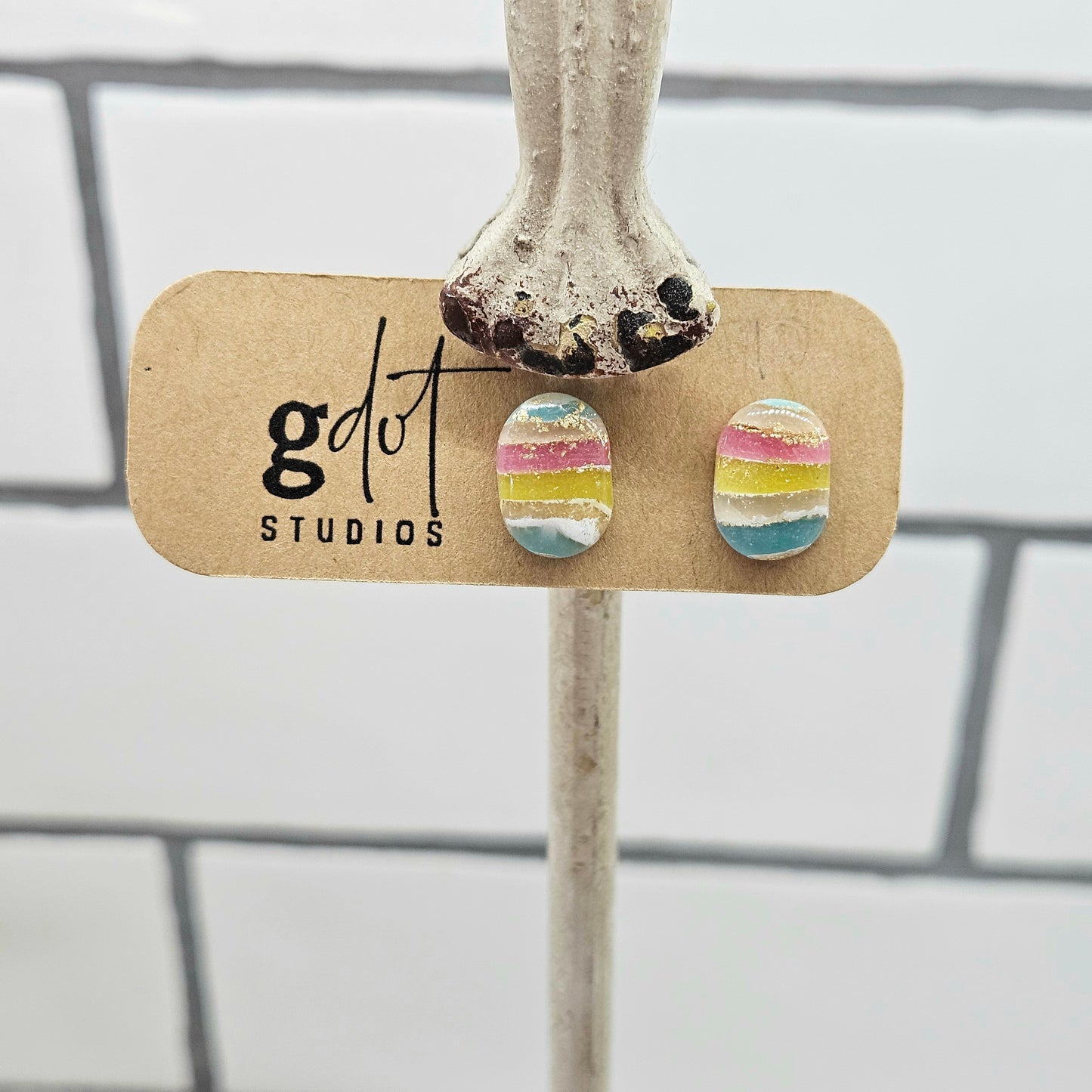 Spring Earring Collection; Easter Striped Marbled Accessories; Easter Spring Earrings
