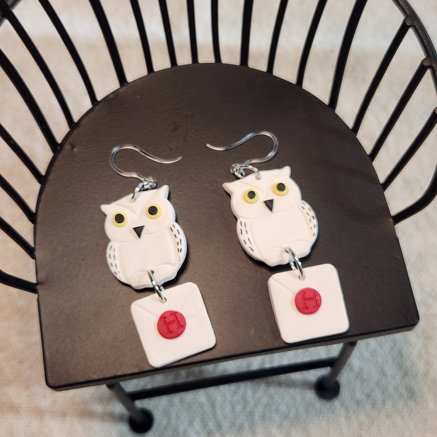 Owl Earrings with Envelope