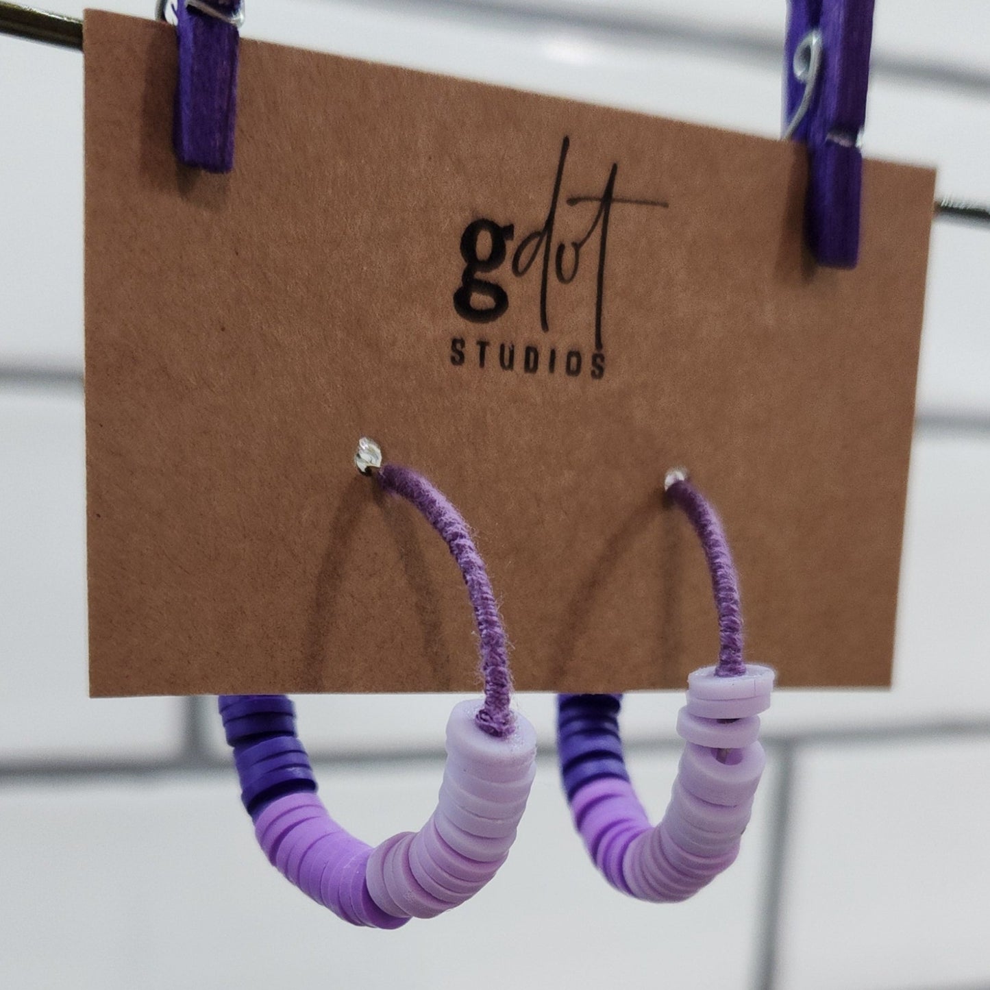 Purple Vinyl Beaded Earrings