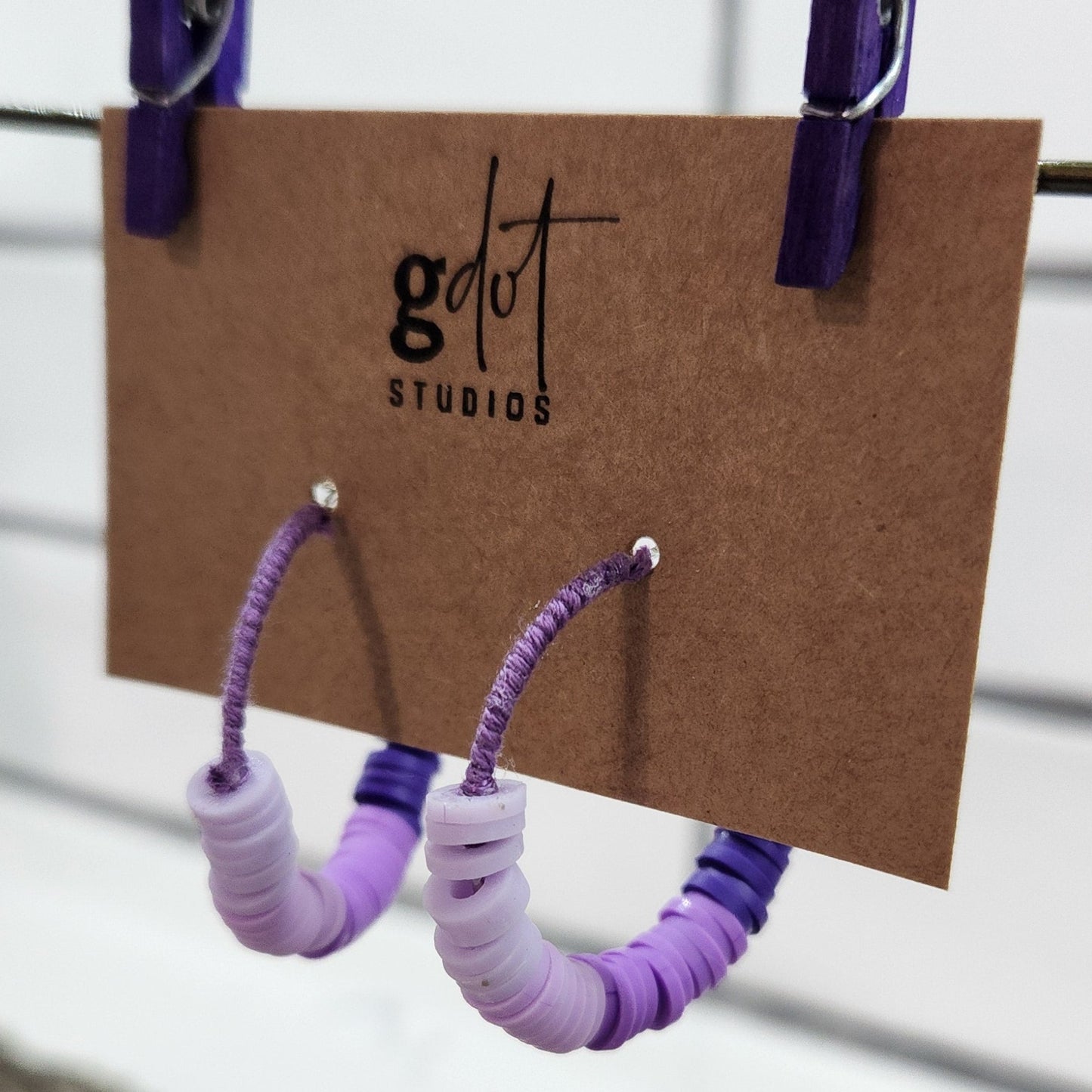 Purple Vinyl Beaded Earrings