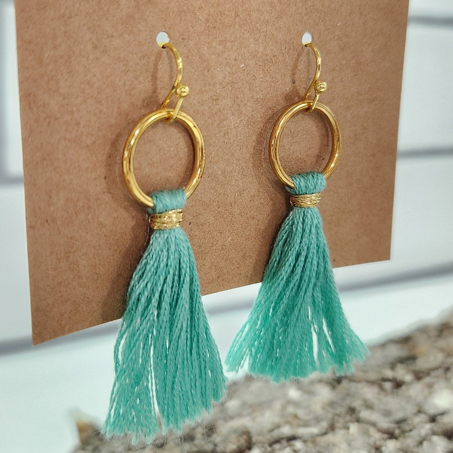 Tassel Gold Ring Earrings