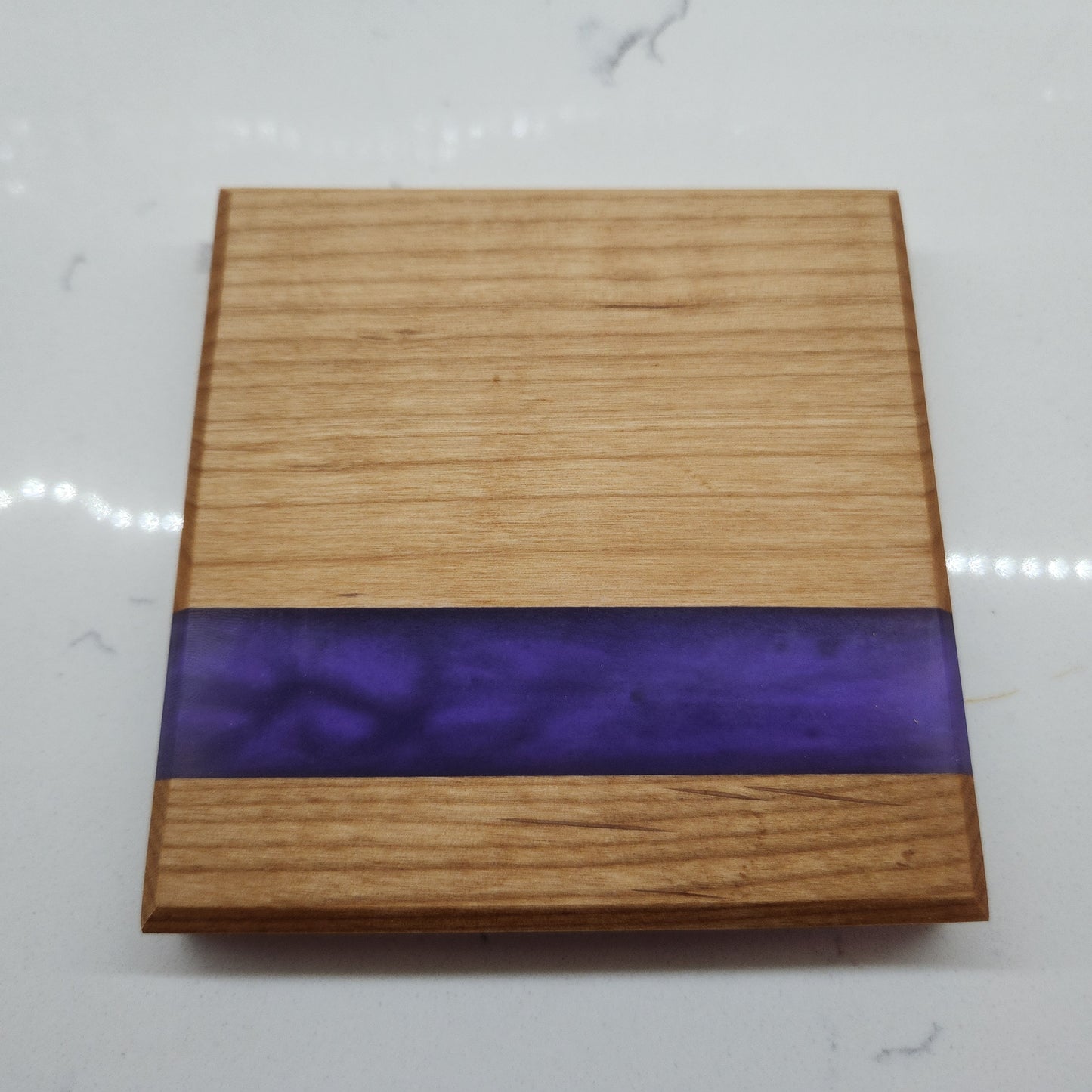 Wood & Purple Epoxy Coaster Set