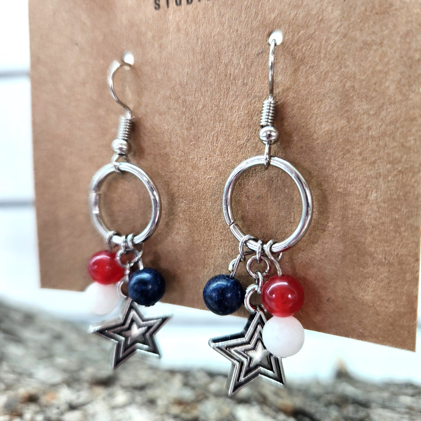 Patriotic Bead Earrings