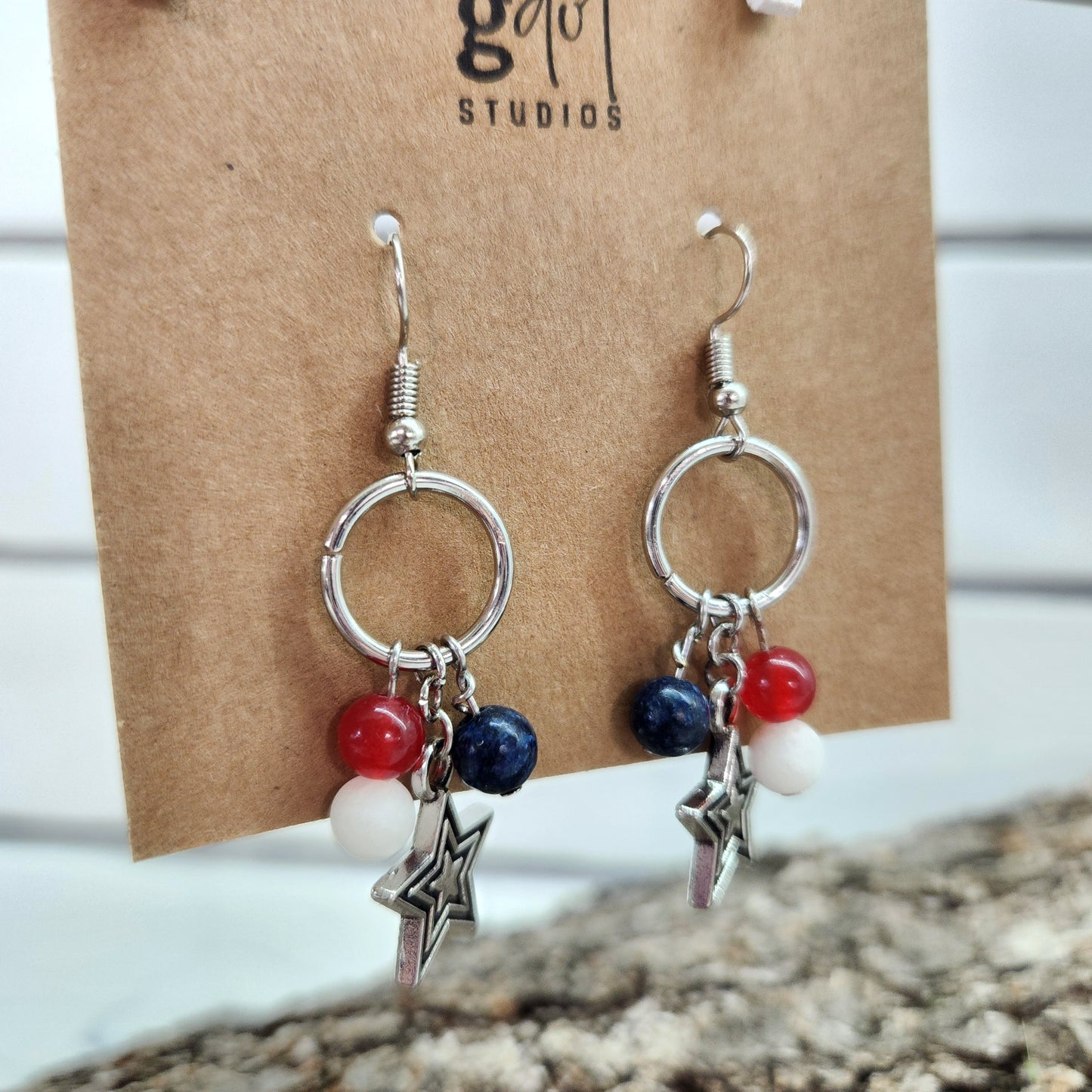 Patriotic Bead Earrings