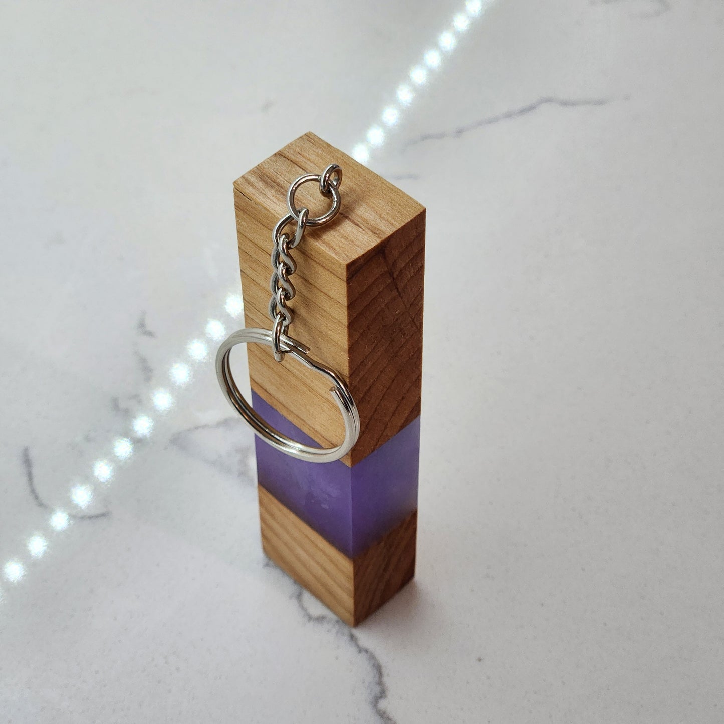 Wood and Epoxy Keychain