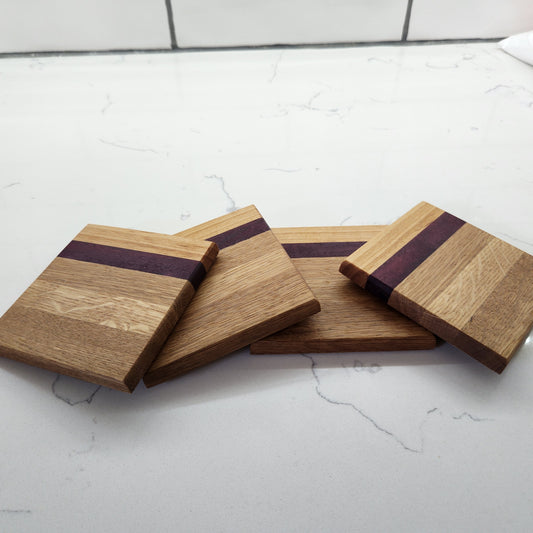 Wood Coasters 4 Piece Set