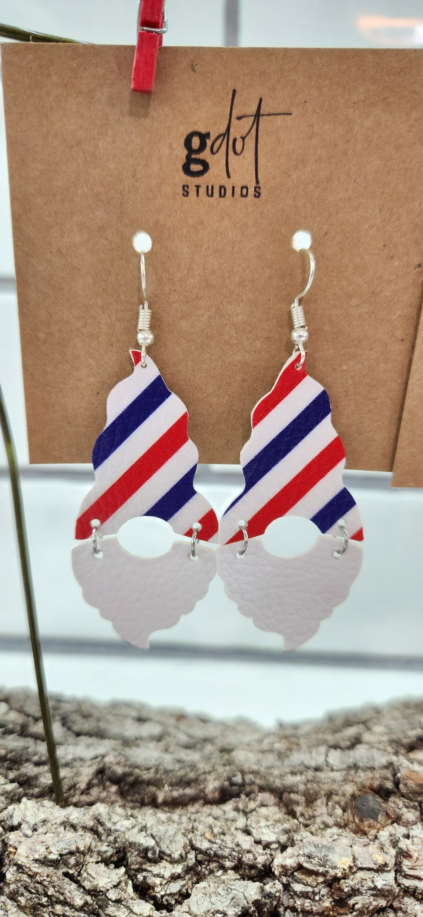 Patriotic Gnome Faux Leather Earrings