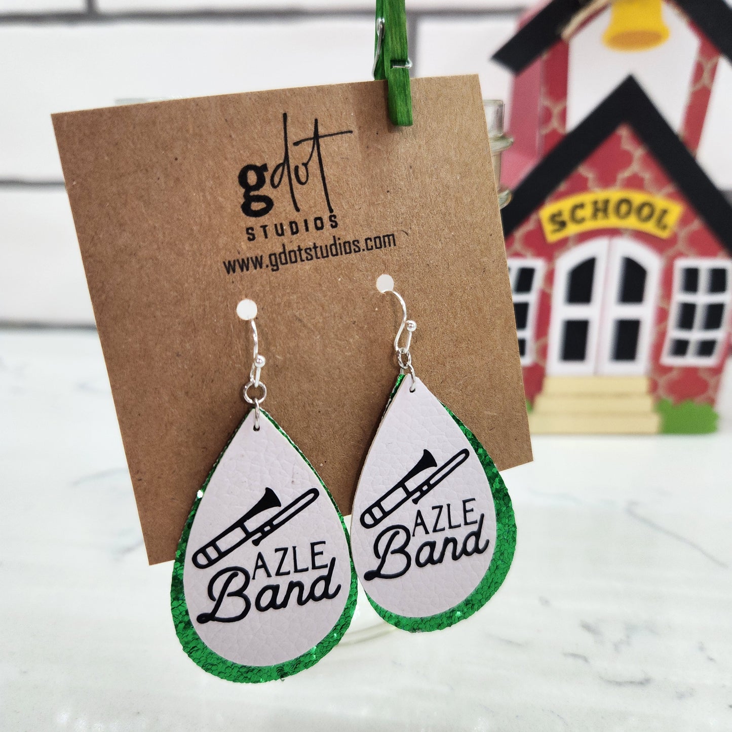 Azle ISD Faux Leather Earrings