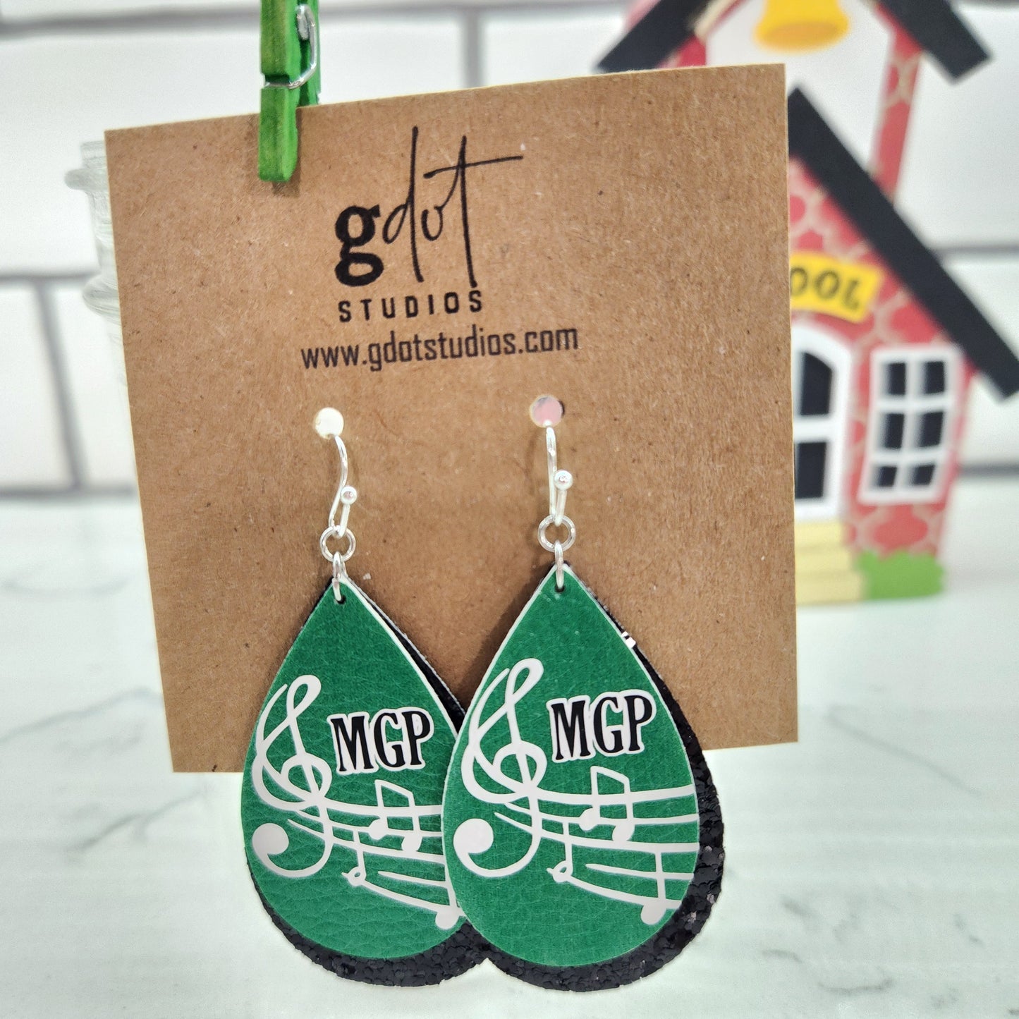 Azle ISD Faux Leather Earrings