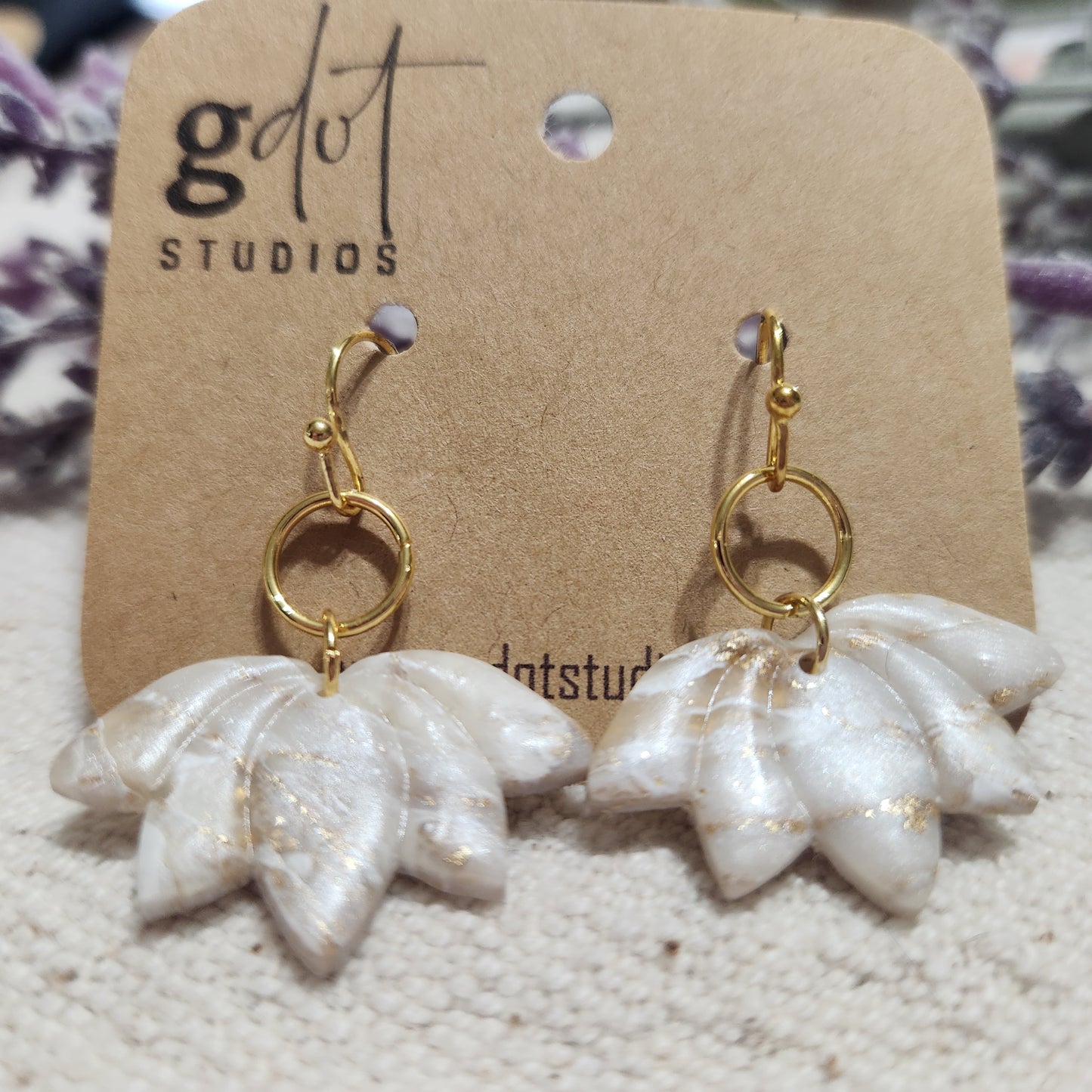White & Gold Marble Earring Collection; Special Event Accessories; Elegant Jewelry; Sophisticated Earrings