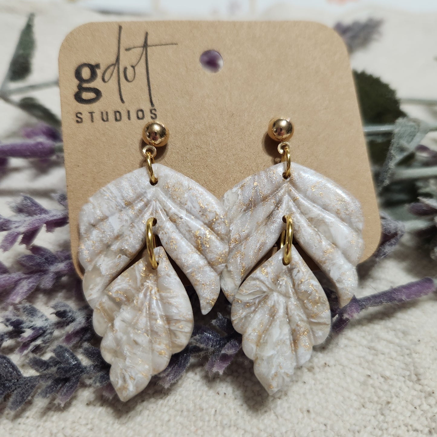 White & Gold Marble Earring Collection; Special Event Accessories; Elegant Jewelry; Sophisticated Earrings