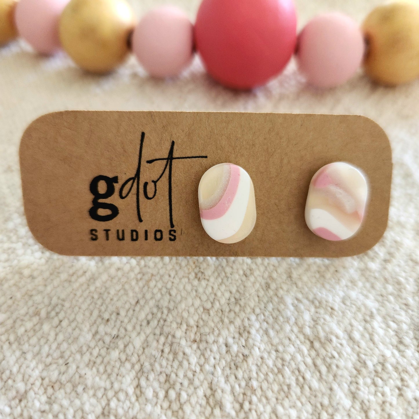 Polymer Clay Pink Marble Earring Collection; Summer Vacation Accessories; Groovy Earrings; Statement Jewelry