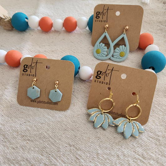 Tiffany Blue Polymer Clay Earring Collection