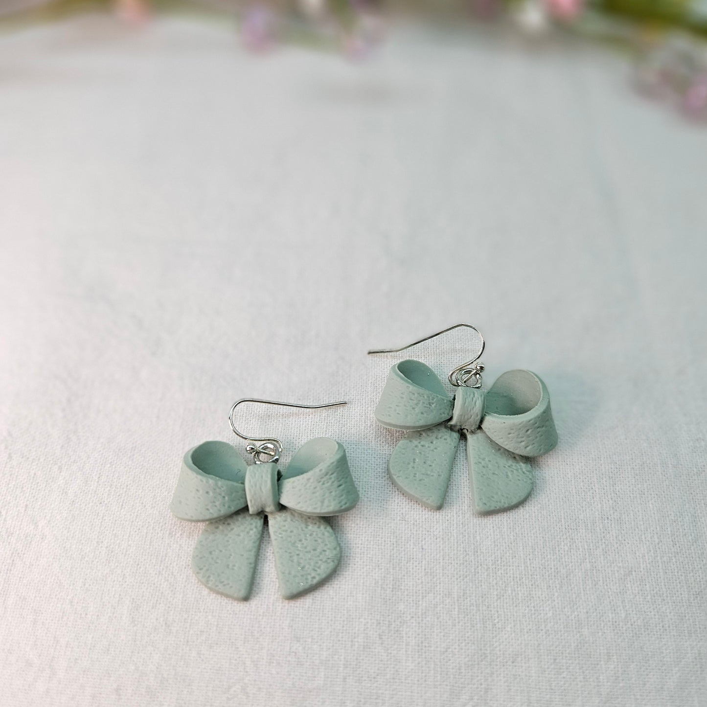 Spring Bow Dangle Earrings; Bow Earrings; Lightweight Jewelry