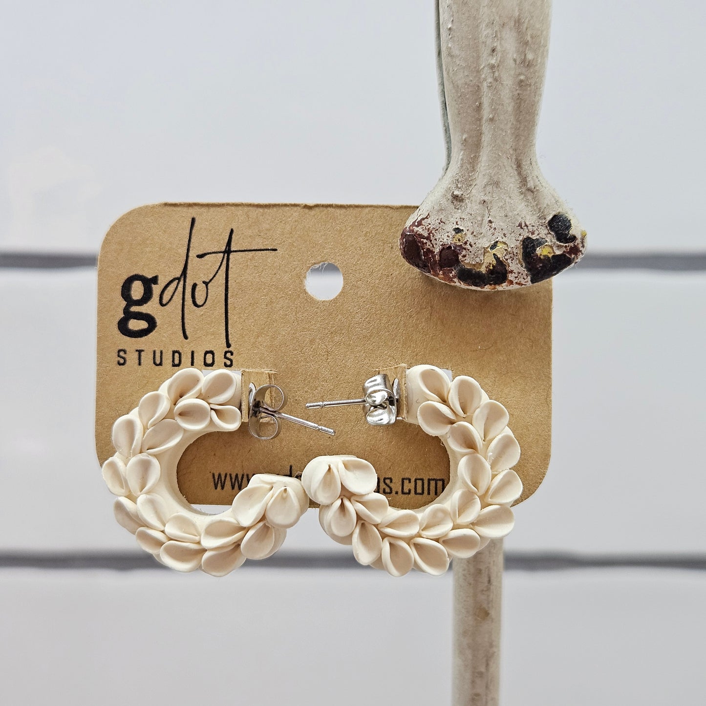 Spring Elegant Hoop Earrings; Lightweight Floral Jewelry; Delicate Statement Earrings