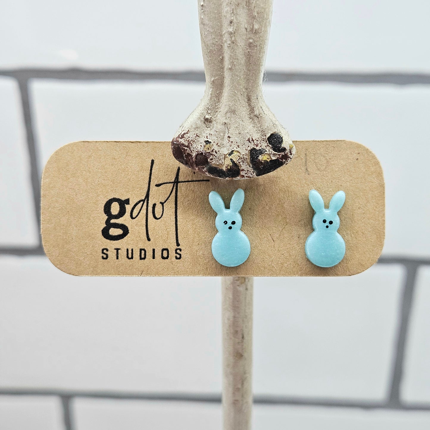 Spring Easter Peep Studs; Bunny Studs Jewelry; Lightweight Jewelry
