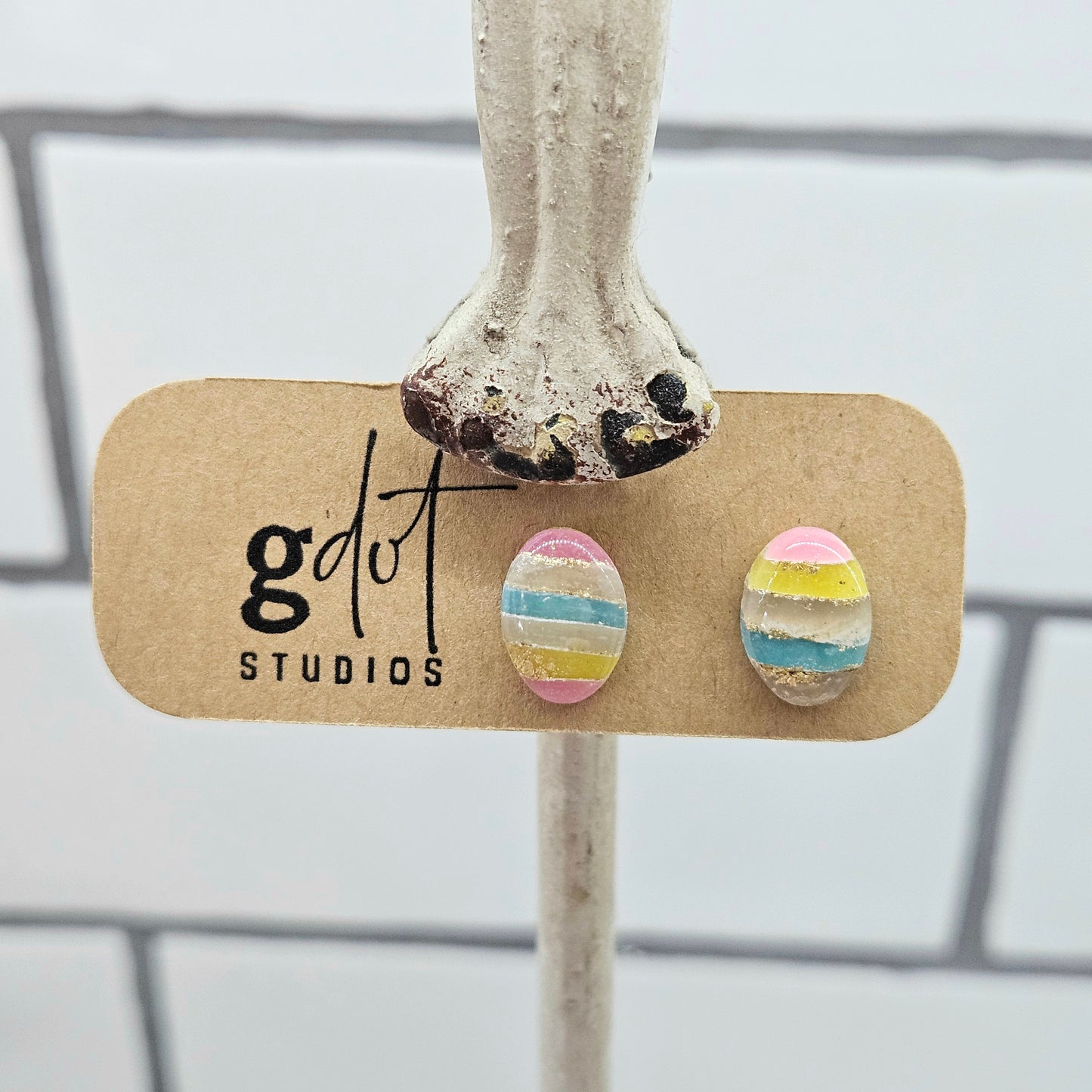 Spring Earring Collection; Easter Striped Marbled Accessories; Easter Spring Earrings