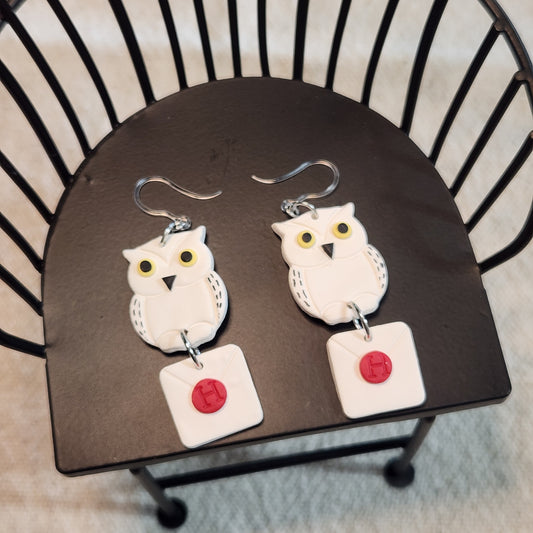 Owl Earrings with Envelope