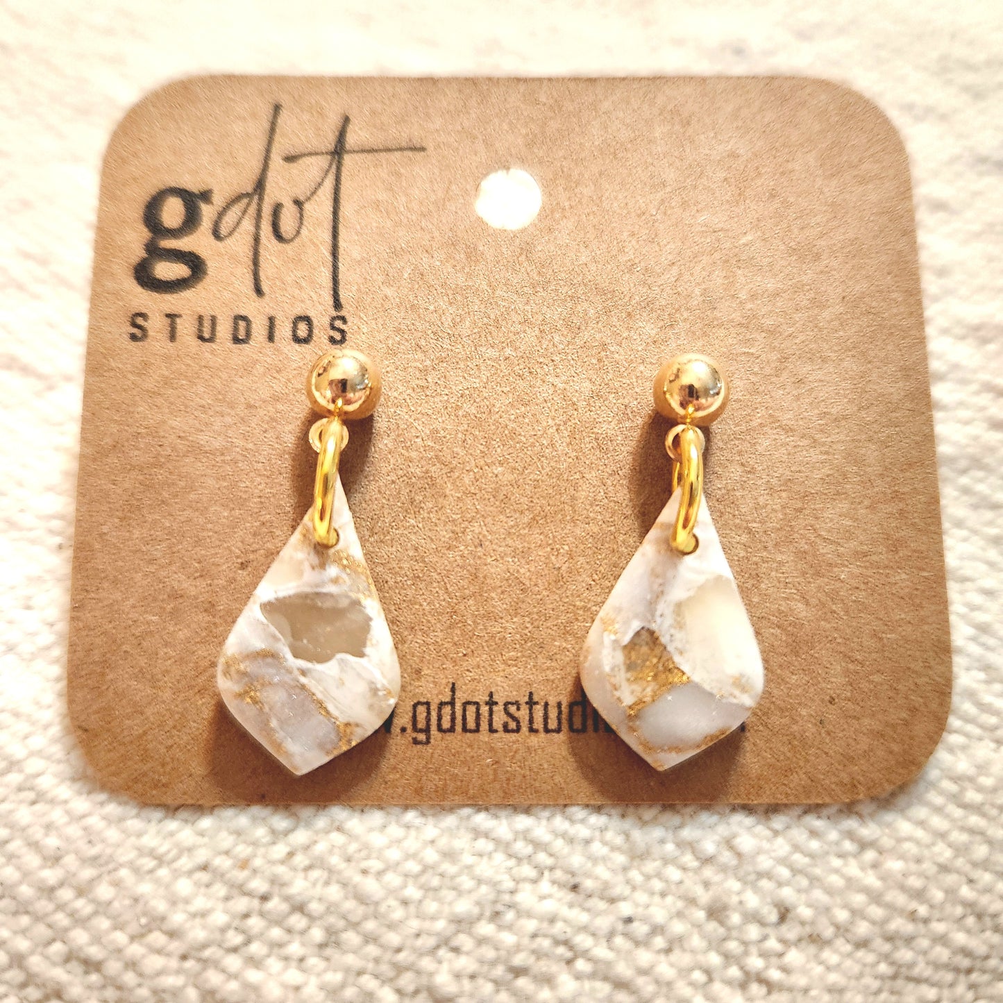 White & Gold Marble Earring Collection; Special Event Accessories; Elegant Jewelry; Sophisticated Earrings