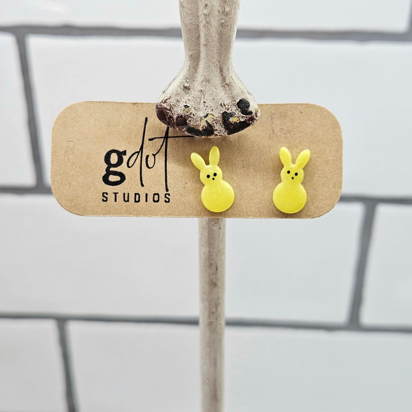 Spring Easter Peep Studs; Bunny Studs Jewelry; Lightweight Jewelry