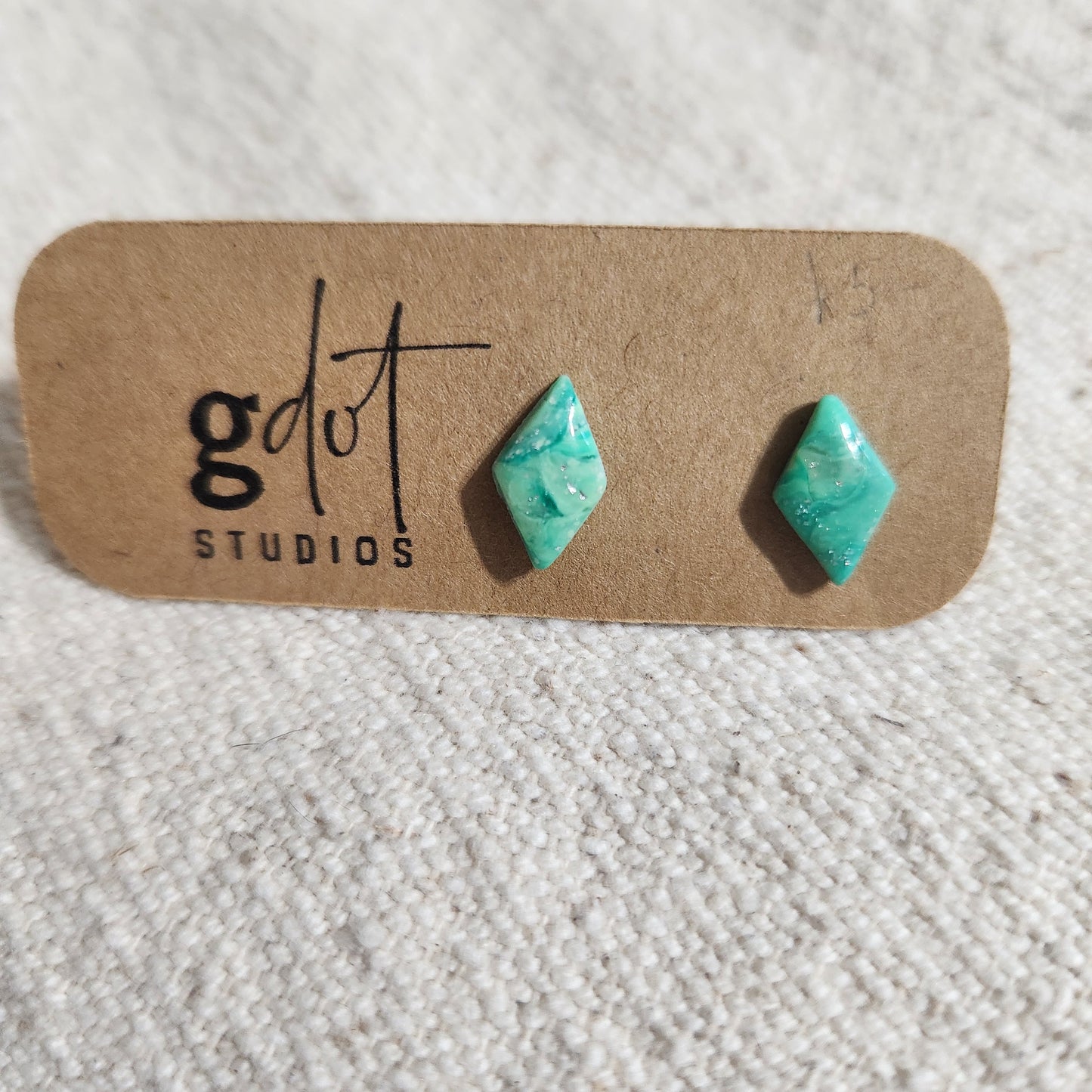 Polymer Clay Green & Silver Marble Earring Collection; Polymer Clay Earrings, Summer Earrings, Vacation Accessories